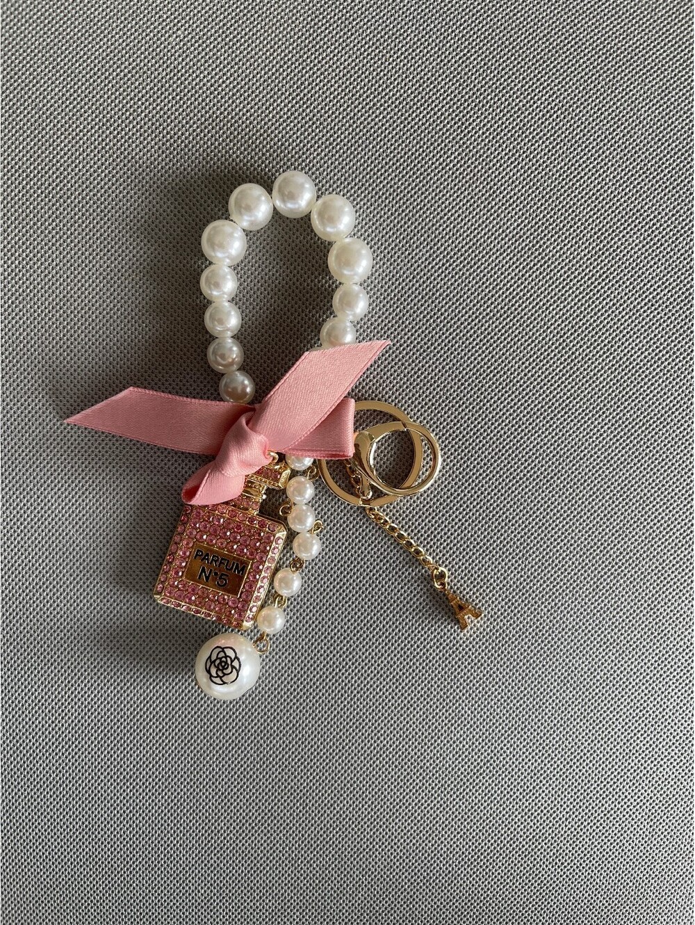 Coco no. 5 Eiffel Tower Pearls wristlet Keychain New